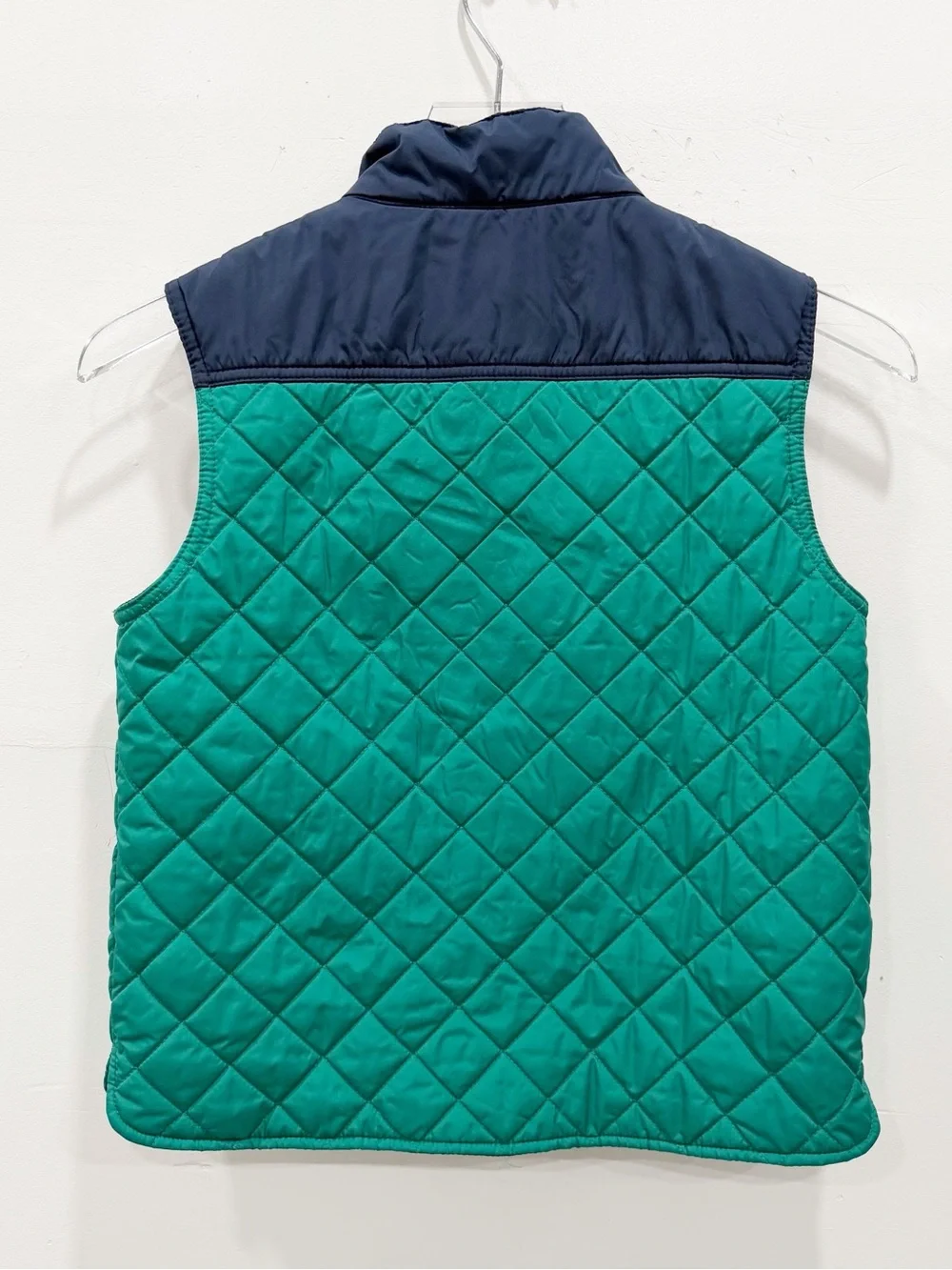 J. Crew Crewcuts Boys Colorblock Walker Vest Quilted Green Blue *flawed*